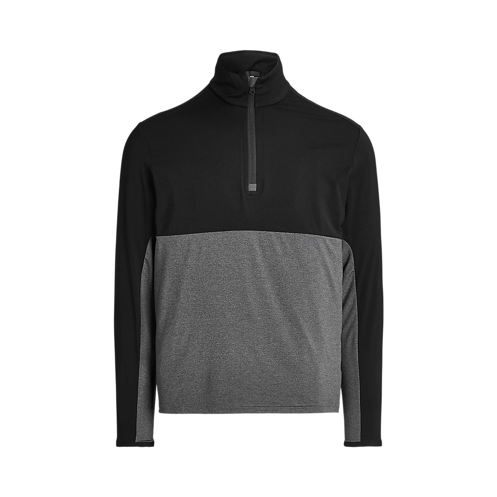 Ralph Lauren RLX Golf Peached Airflow 1/2 Zip ColorBlock Shirt Mens S Black Grey